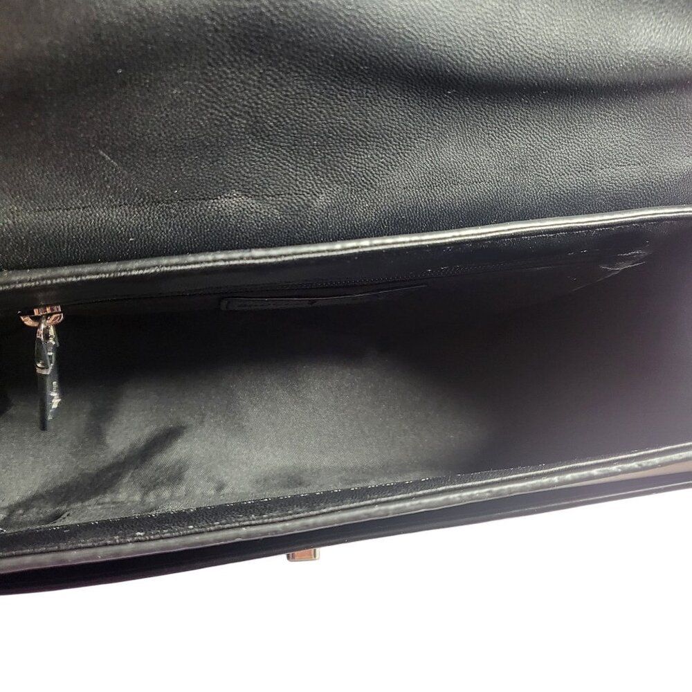 NEW Badgley Mischka Black Quilted Vegan Leather Pearl Crossbody Bag - Picture 7 of 8